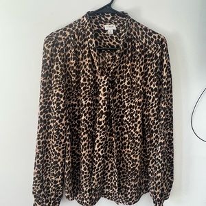 Leopard Thai neck blouse